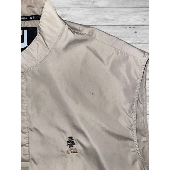 FootJoy DryJoys Men's Beige Snap Button Up Windbreaker Golf Vest Jacket Sz M - Picture 2 of 5